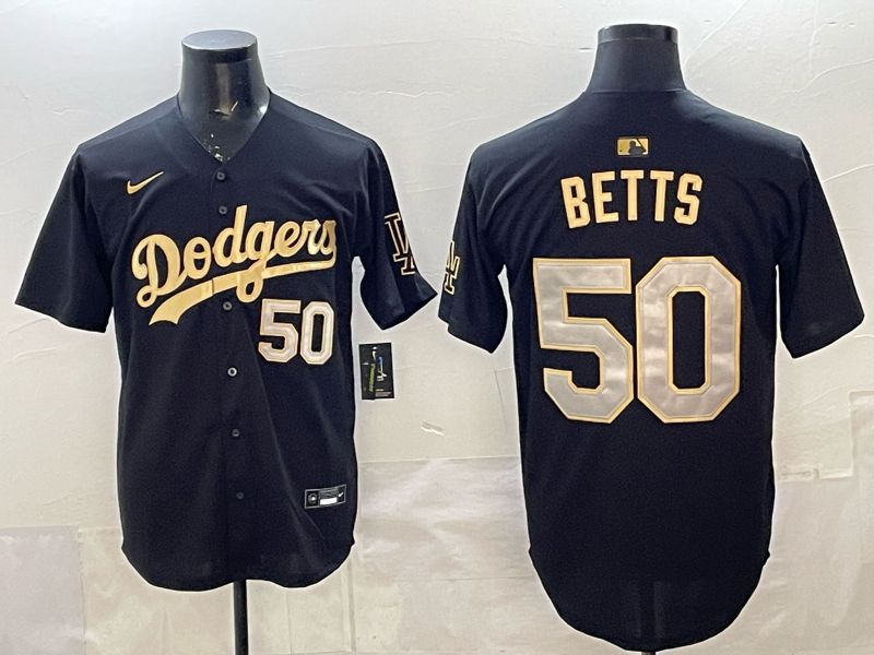 Men Nike 2026 Los Angeles Dodgers #50 Betts black Gold Game MLB Jersey 1217->los angeles dodgers->MLB Jersey